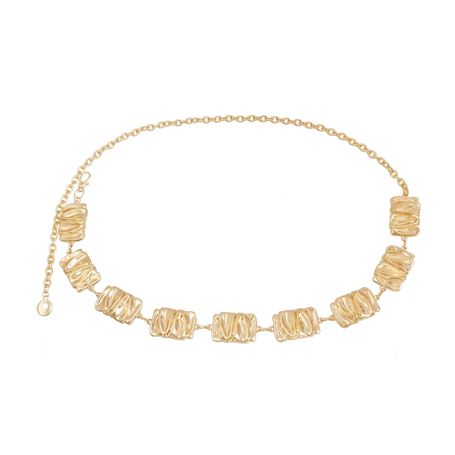 Punk Geometric Baking Varnish Metal Waist Chain for Women
