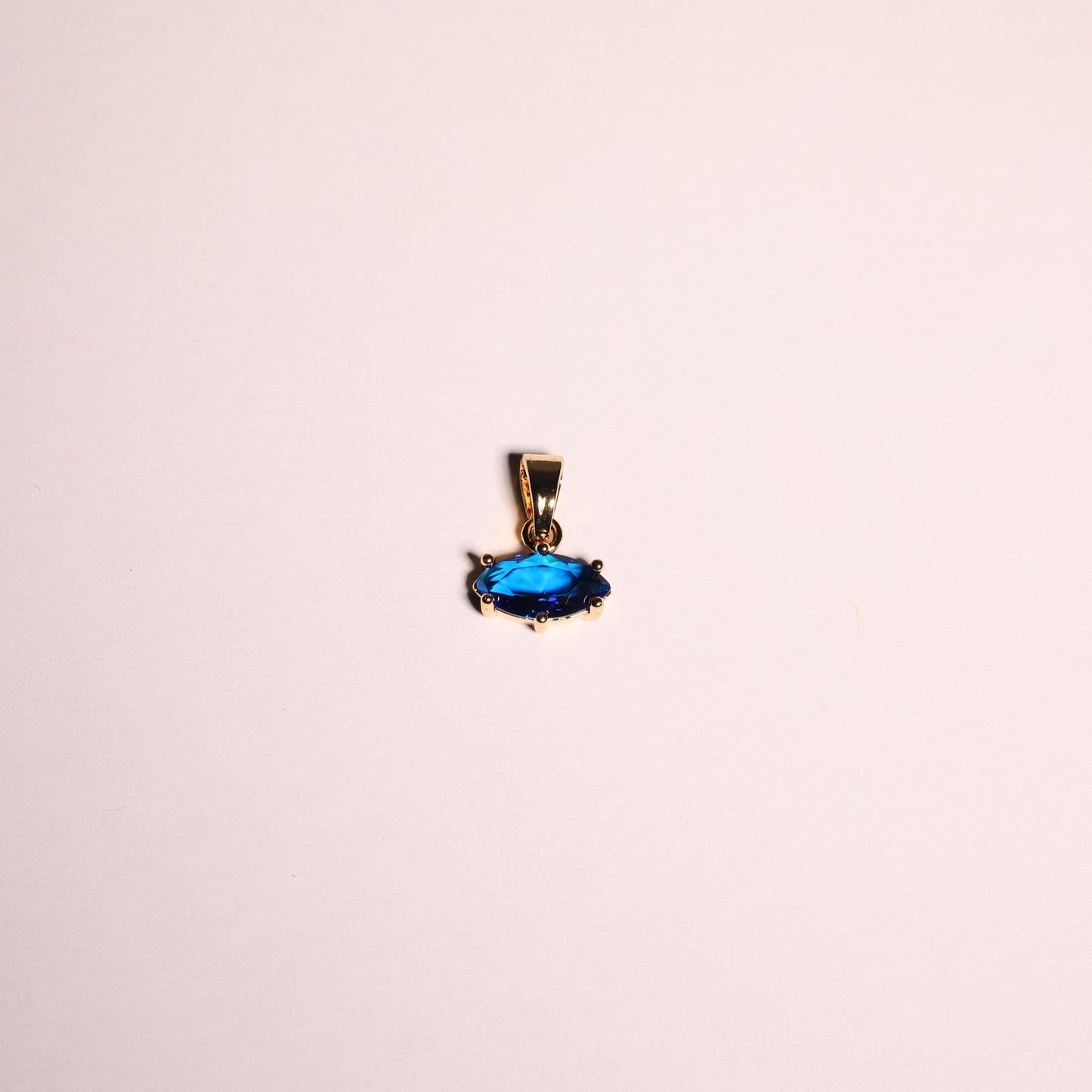 Fashionable Geometric Zodiac Birthstone Necklace with Titanium Steel Marquise Pendant on O-Chain Plated in Copper
