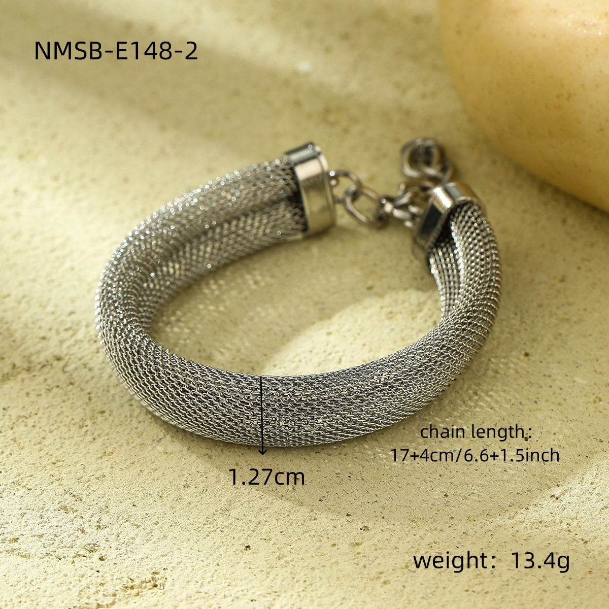 Pulsera de Acero Inoxidable con Malla Geométrica para Mujer con Acabado Chapado, Diseño Hueco, Accesorio de Moda Resistente a la Decoloración