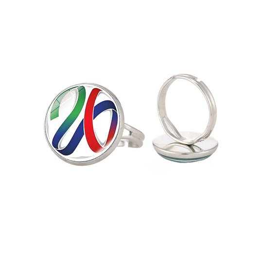 Anello sportivo geometrico in lega placcata, unisex, fascia regolabile
