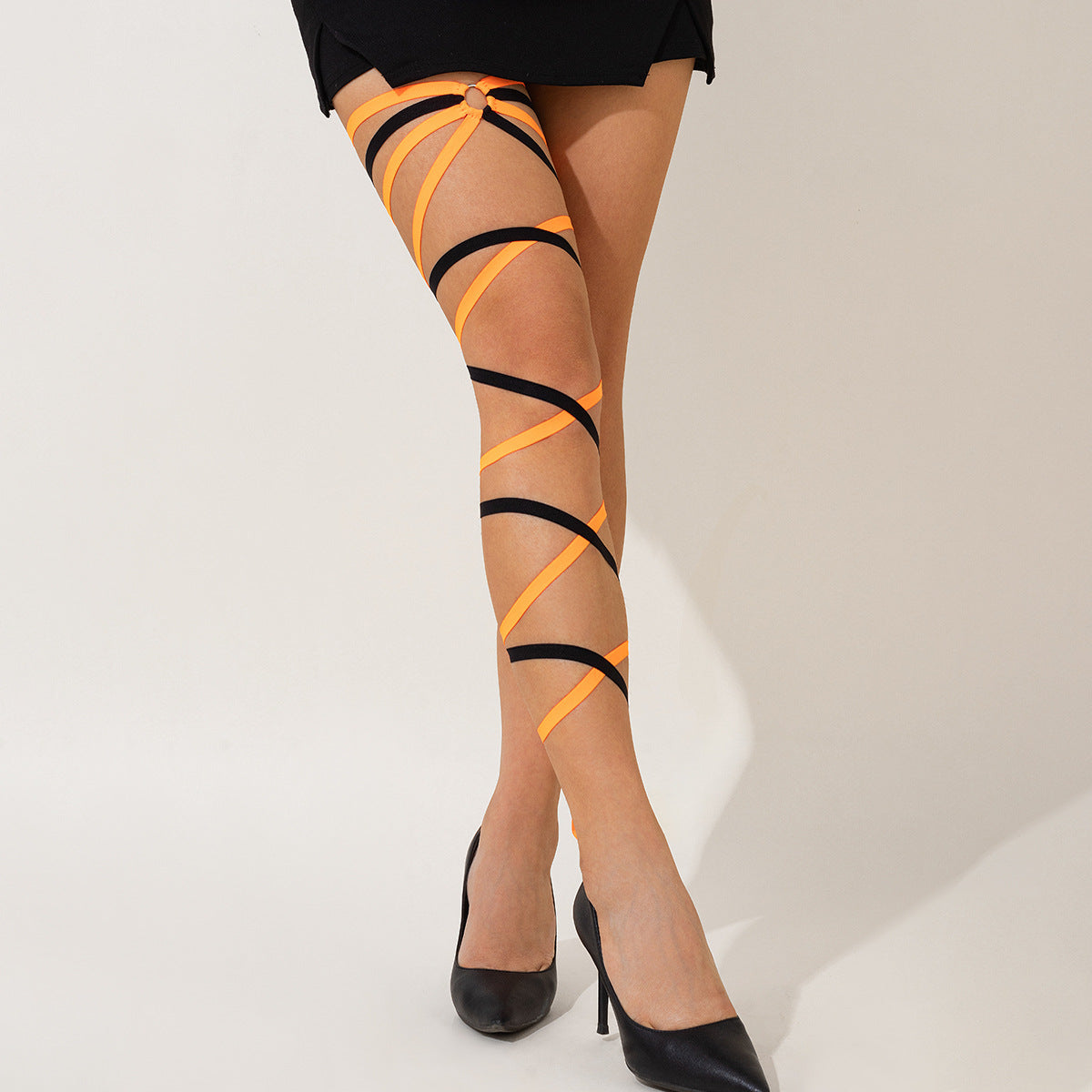 Gothic Geometric Elastic Leg Chain