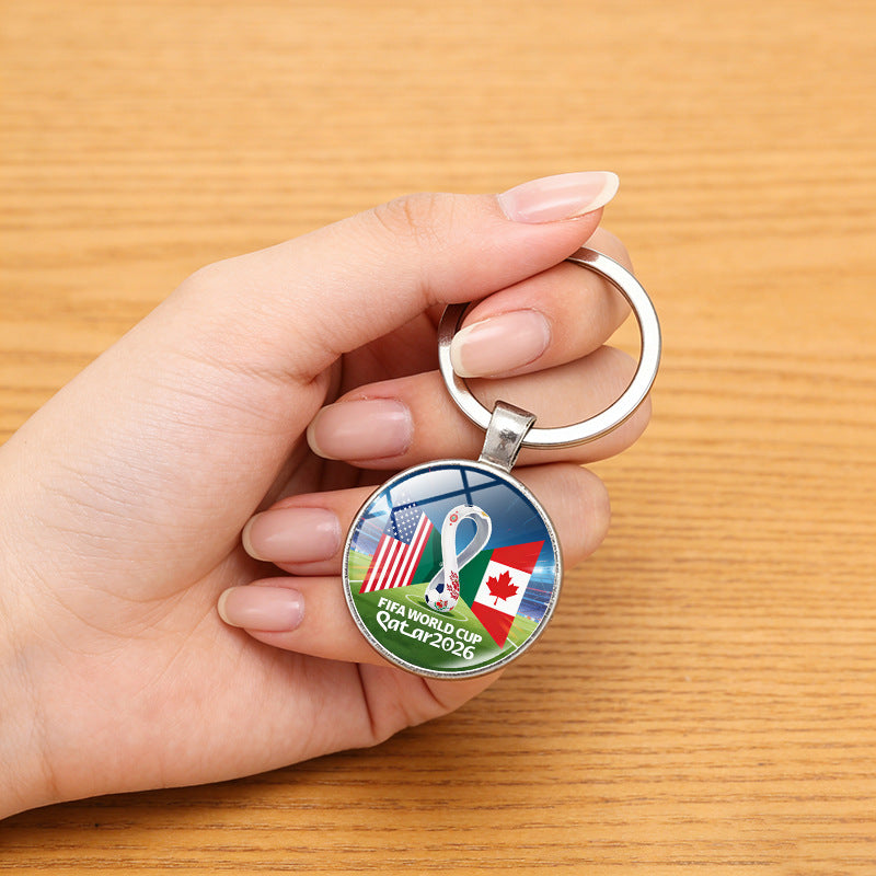 Portachiavi commemorativo in lega di zinco Coppa del Mondo 2026 Regalo creativo
