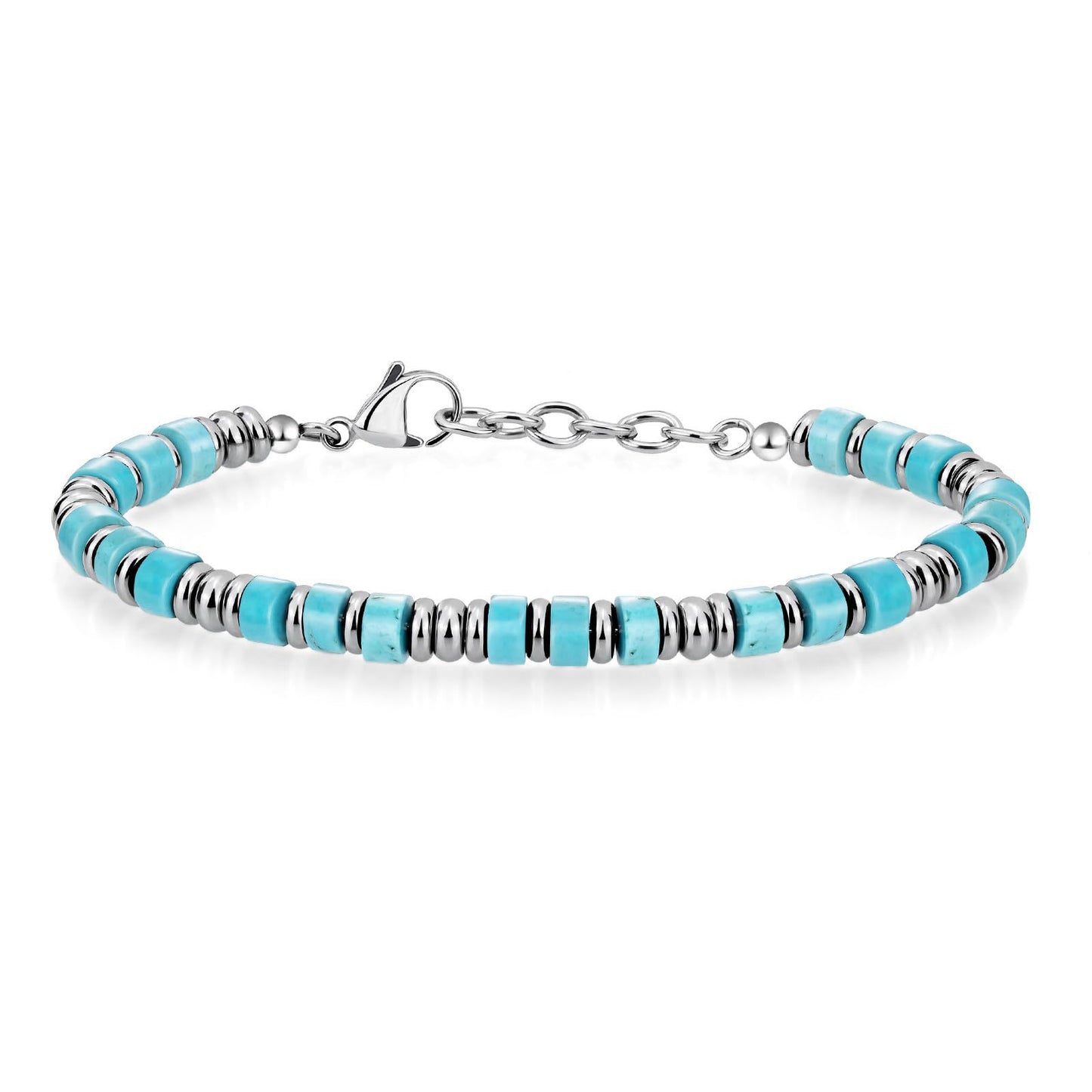 4mm Natural Obsidian Geometric Round Stainless Steel Bracelet Unisex