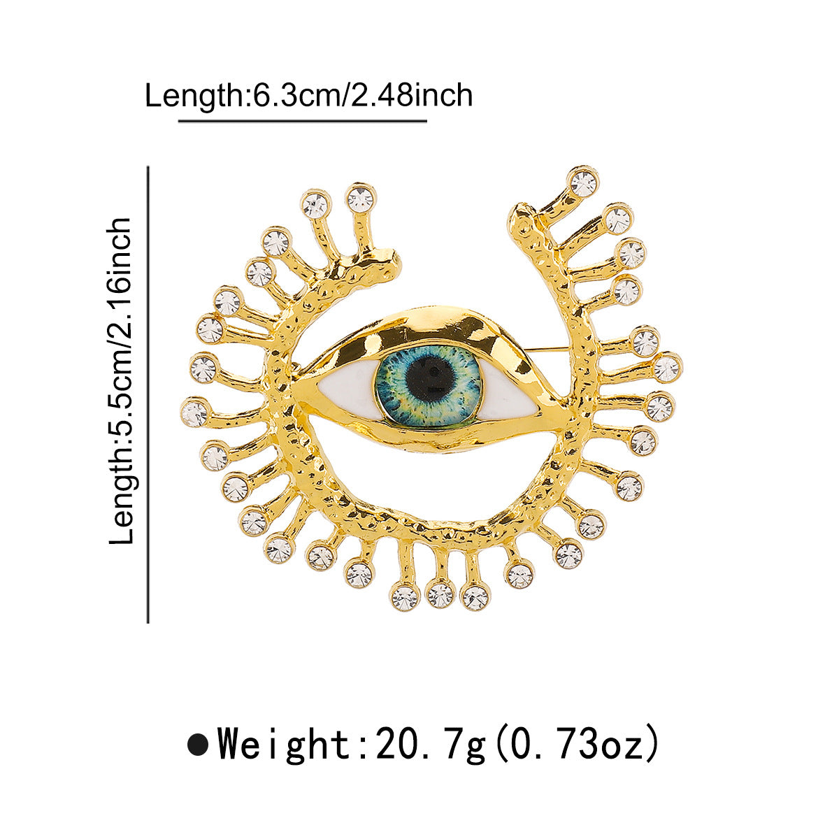 Pendientes colgantes de ojo de demonio de estilo vintage atrevido para mujer con incrustaciones de diamantes de imitación con base de aleación y chapado en oro