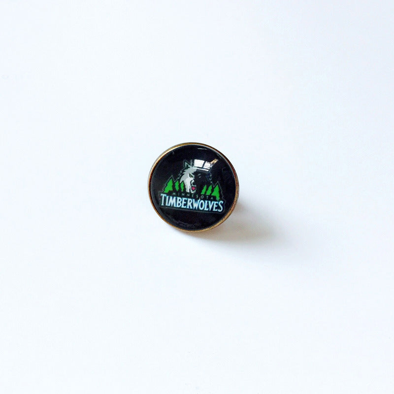 Pin de solapa metálico de equipos de baloncesto retro de la NBA - Insignia con gema vintage - Broche de Kobe Curry - Regalo para fans - Unisex