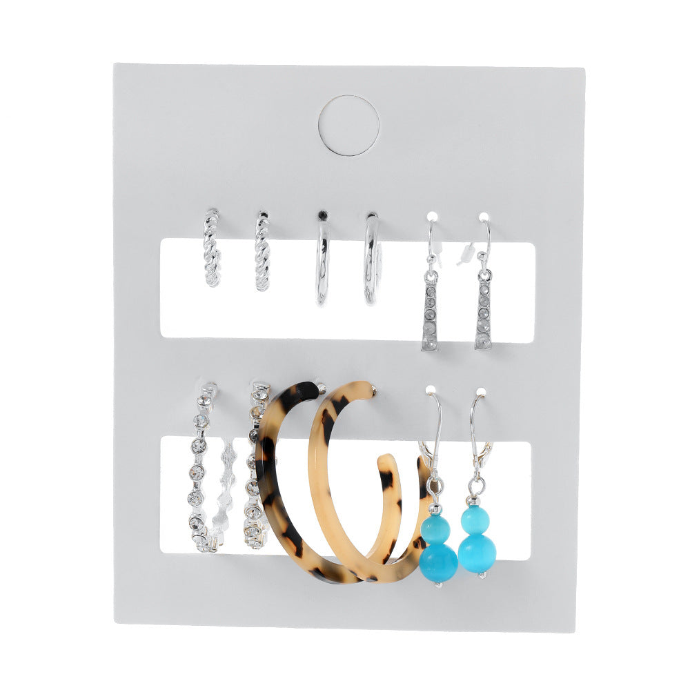 Vintage Sweet Round Heart Alloy Plated Pearl Hoop Earrings for Women