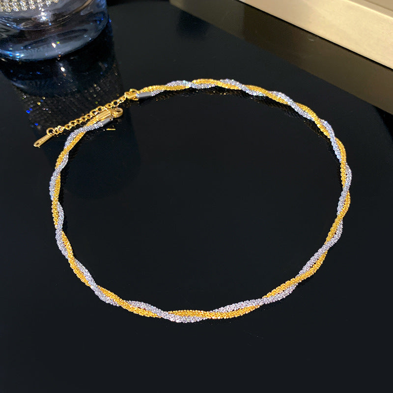 Minimalist Geometric Titanium Steel Rope Chain Necklace