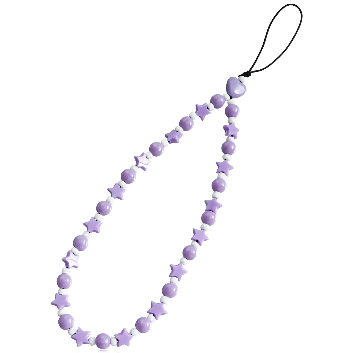 Minimalist Heart Floral Acrylic Plated Charm Bar Phone Strap