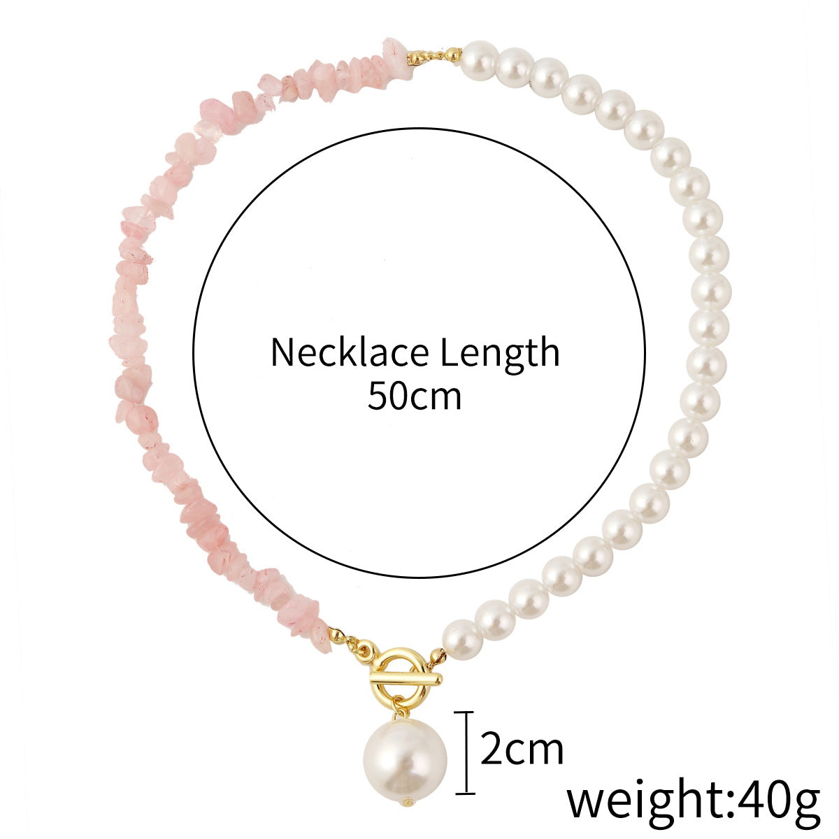 Bohemian Sweet Geometric Pearl Plated Ball Chain Necklace for Women