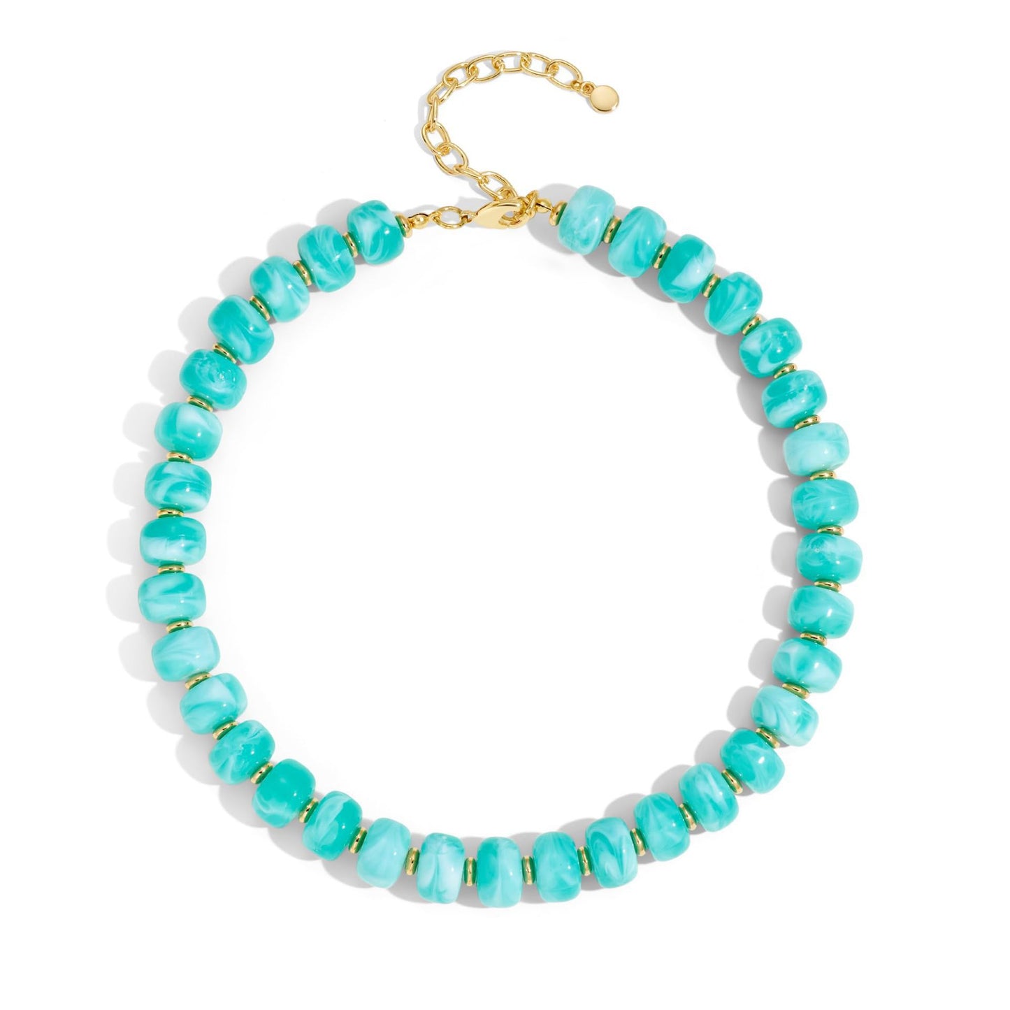 Luxury Geometric Heart Acrylic Pendant Necklace Colorful Beads Chain for Women