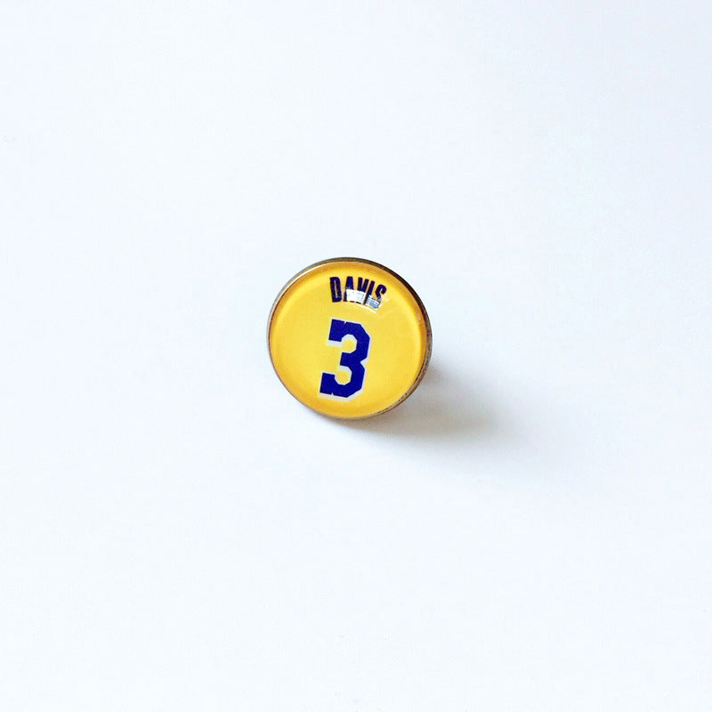 Pin de solapa metálico de equipos de baloncesto retro de la NBA - Insignia con gema vintage - Broche de Kobe Curry - Regalo para fans - Unisex