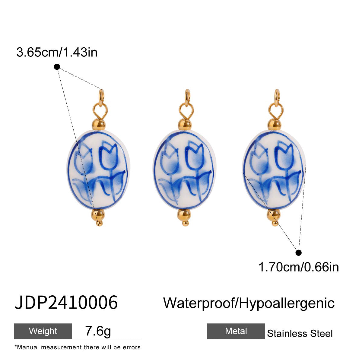 Charm a barra con perle minimalista in acciaio inossidabile per accessori fai-da-te di gioielli da donna