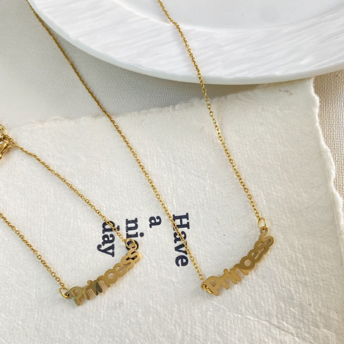 Streetwear Letter Titanium Steel Plated Necklace Bracelet Set for Unisex