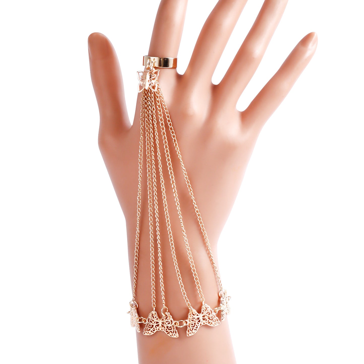 Vintage Geometric Arrow Open Ring Bracelet Set with Rhinestone Inlay and Plated Metal for Women