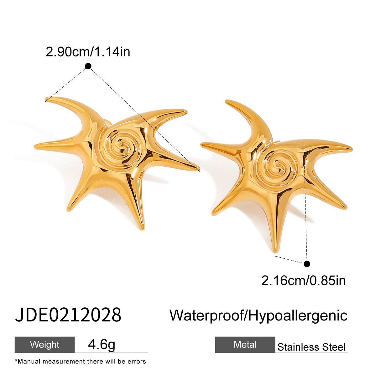 Luxury Star Stainless Steel Plated Earrings for Women