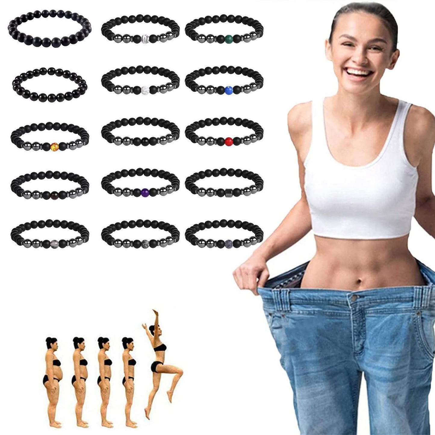 Geometric Magnetic Material Anklet for Unisex