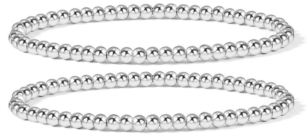 Bohemian Minimalist Geometric Hematite Beaded Bracelet for Women