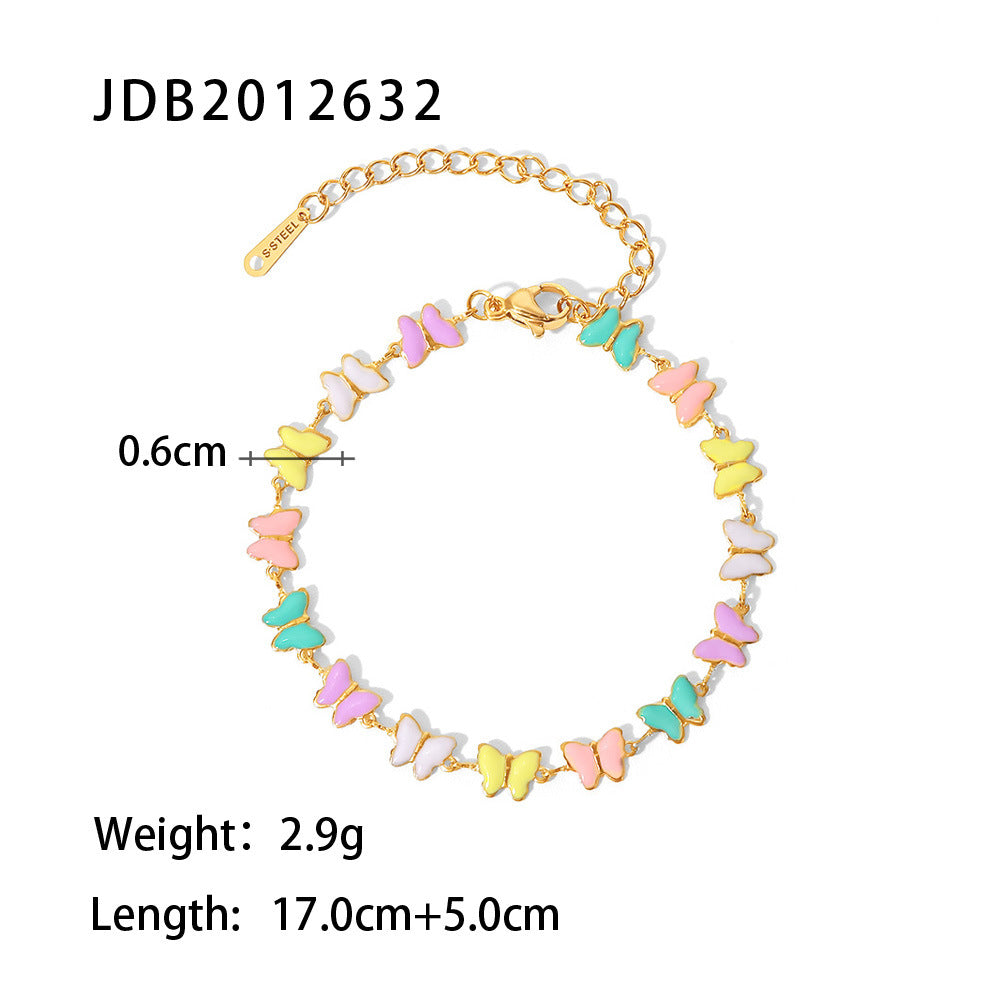 Trendy 18K Gold Plated Titanium Steel Daisy Flower Geometric Necklace for Women