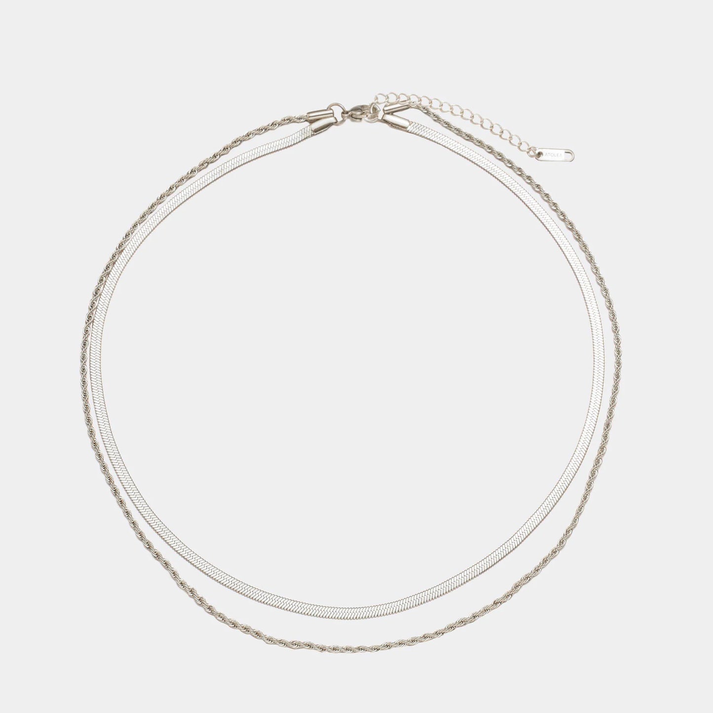 Collar de cadena de serpiente de doble capa vintage para mujer en acero inoxidable con acabado chapado