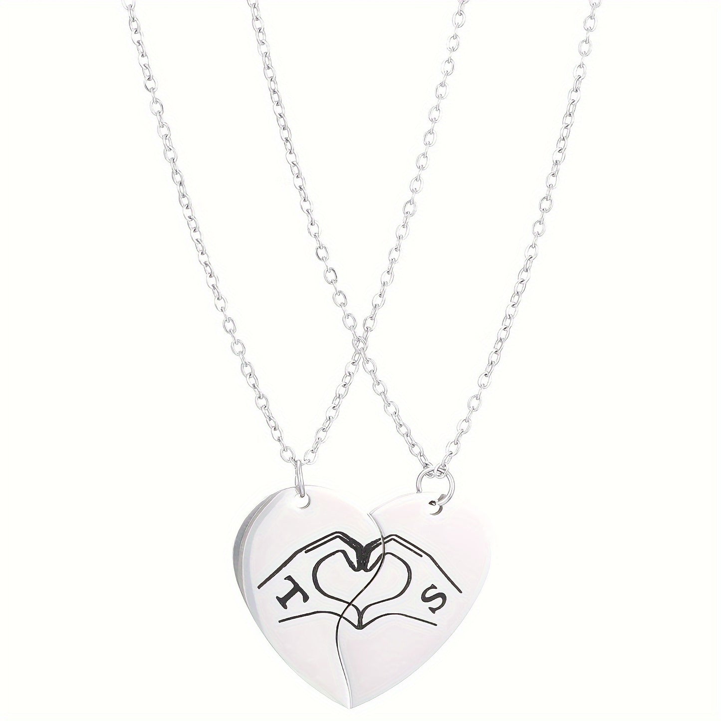 Collana da donna placcata in lega di zinco con cuore geometrico arcobaleno