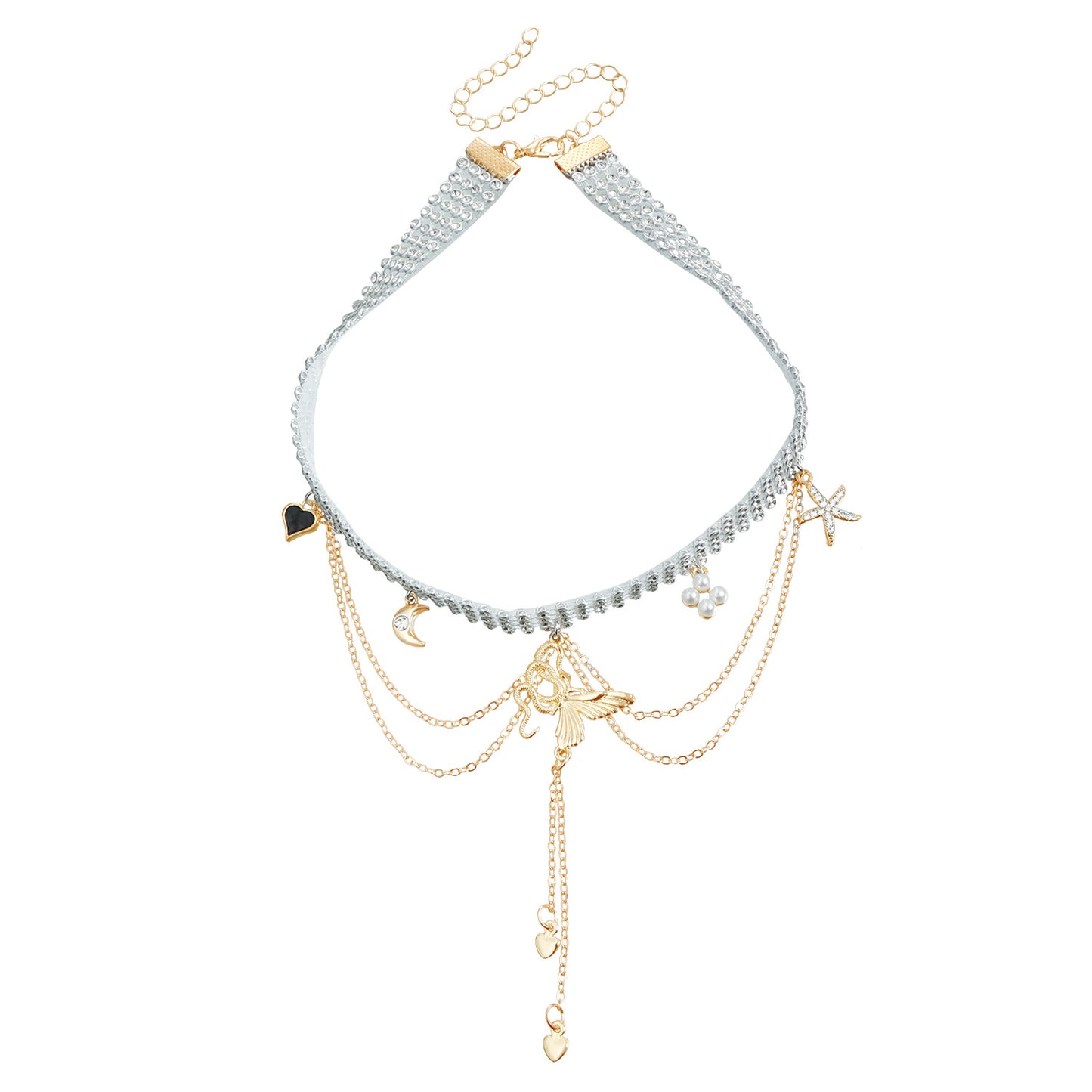 Collana con ciondolo a farfalla minimalista alla moda da donna in lega con finitura placcata e catena clavicola