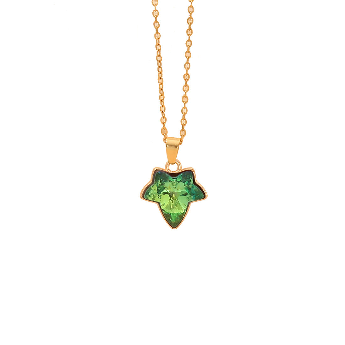 Fashion Minimalist Maple Leaf Pendant Necklace in Stainless Steel for Women