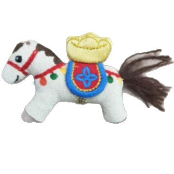Spilla da Donna Fatta a Mano a Forma di Cavallo in Tessuto con Motivi Floreali e Yuanbao, Accessorio di Lusso Minimalista per Ufficio e Abbigliamento Casual