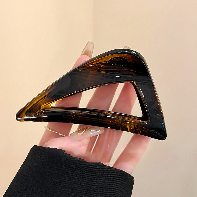 Fermaglio per Capelli Minimalista a Triangolo in Acrilico per Donna con Tocco di Lusso, Accessorio per Capelli Geometrico Fatto a Mano per Raccolti e Capelli Spessi