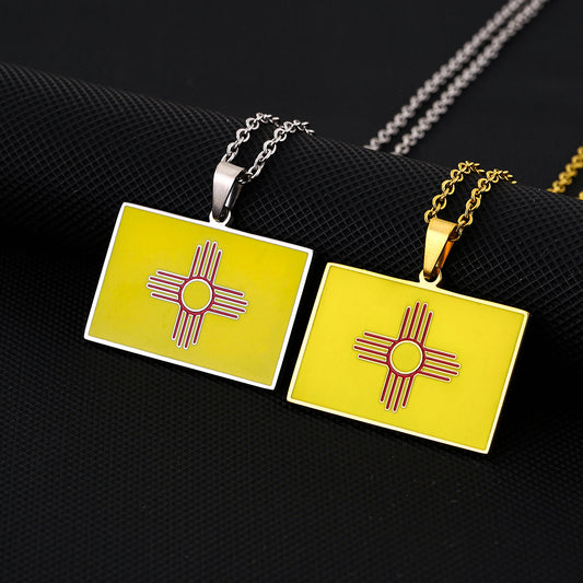 Minimalist Geometric Stainless Steel Pendant Necklace with Vacuum Plated Finish for Unisex Casual and Business Casual Wear