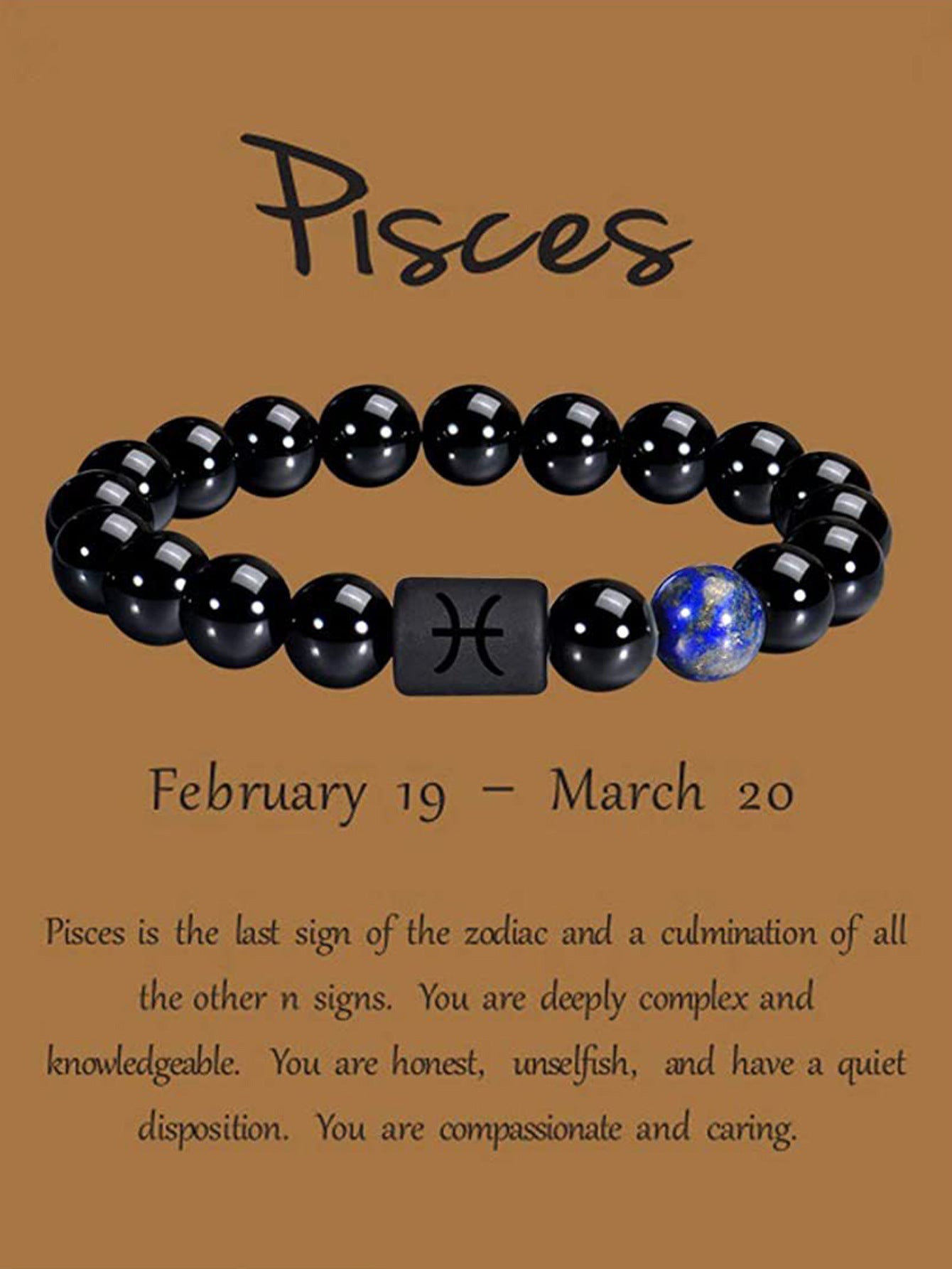 Unisex Natural Stone Zodiac Beaded Bracelet