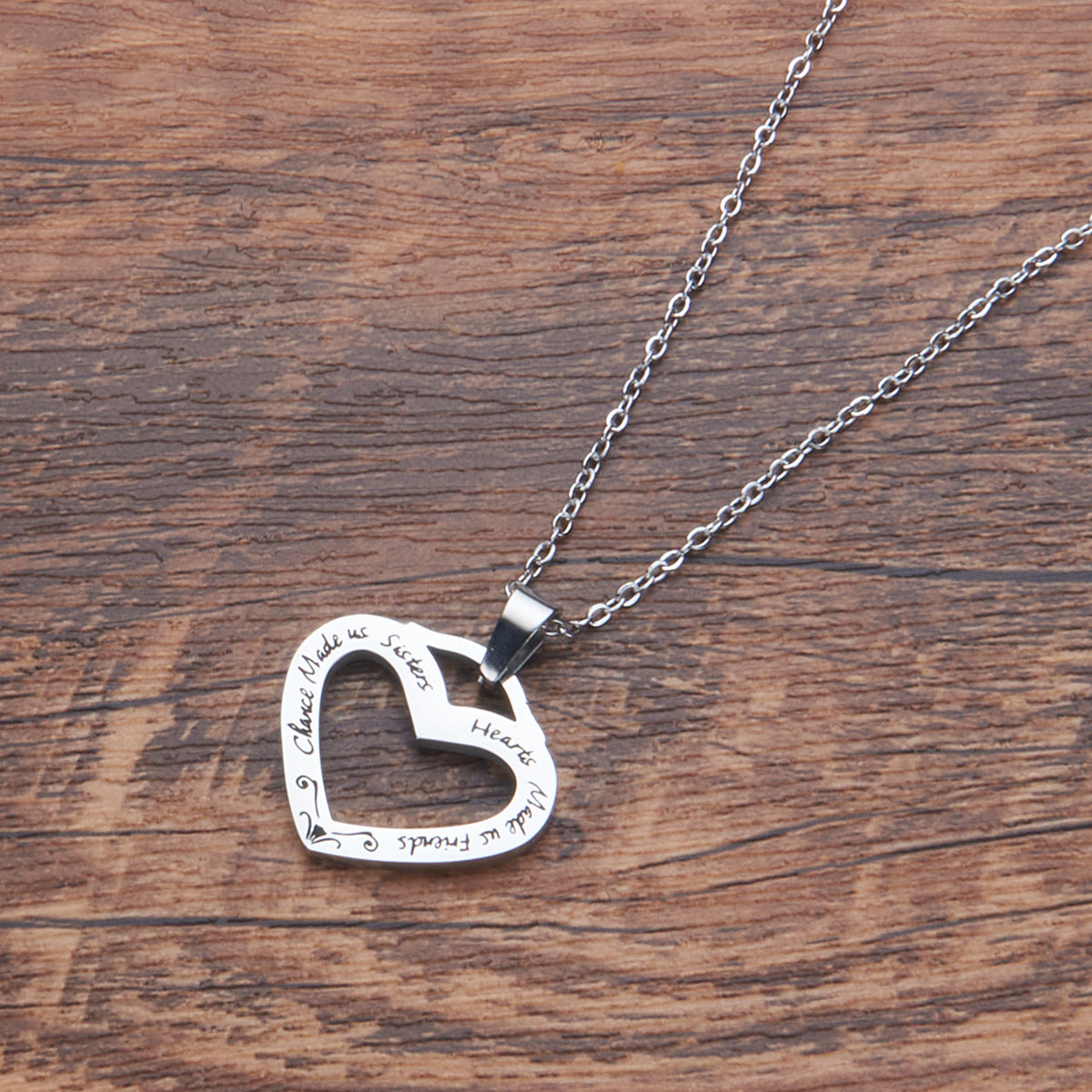 Elegant Heart-Shaped Pendant Necklace for Women Stainless Steel Polished Locket with Daisy Motif Minimalist Daily Wear