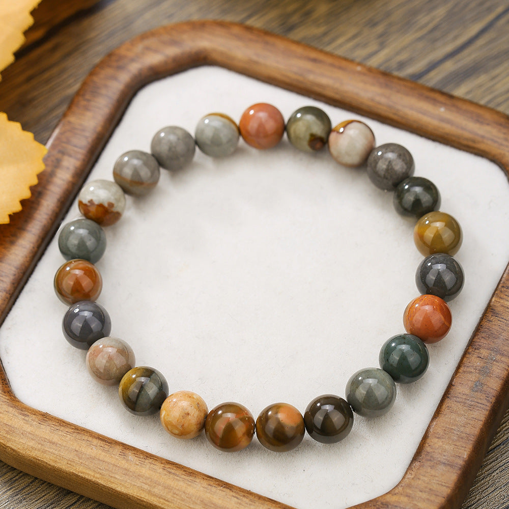 Punk Casual Round Gemstone Bracelet Unisex