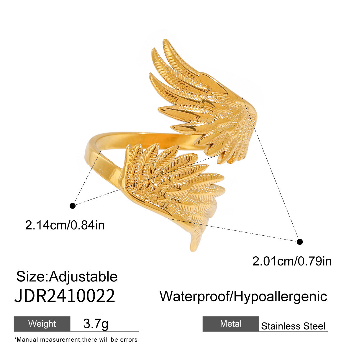 Minimalist Heart-Shaped Titanium Steel Adjustable Ring for Women with Plated Finish