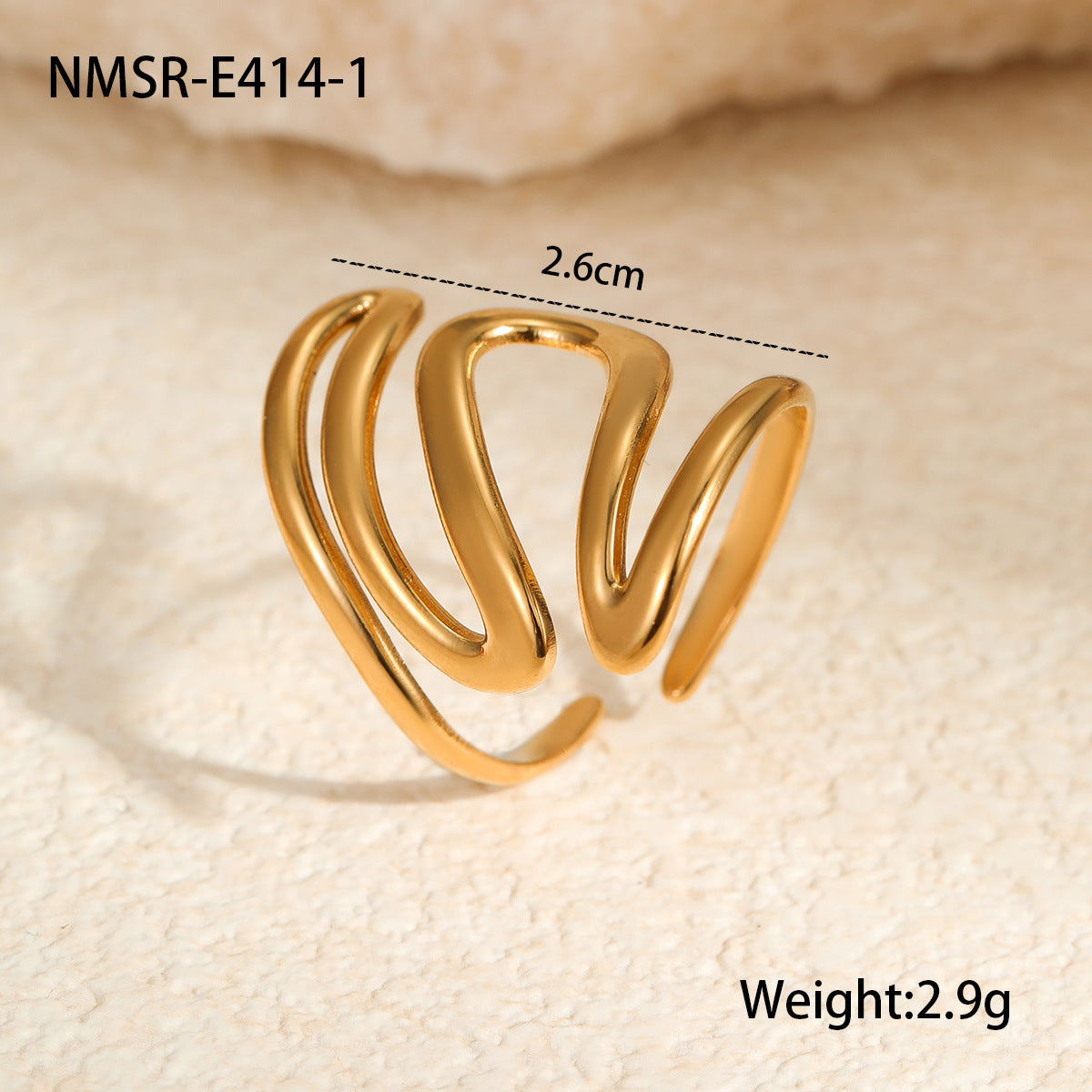 Anillo Minimalista de Acero de Titanio en Forma Geométrica con Acabado Chapado para Mujer, Anillo de Moda de Acero Inoxidable Hipoalergénico