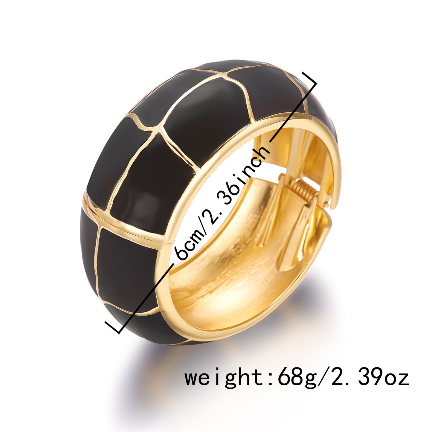 Bracciale in lega placcato oro con gocce geometriche