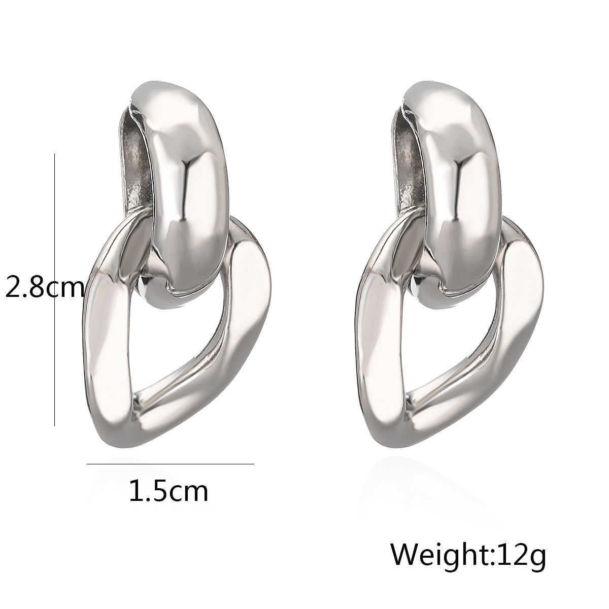 Minimalist Geometric Copper Earrings with Real Gold Plating for Women, Irregular Shape Fashion Ear Jewelry