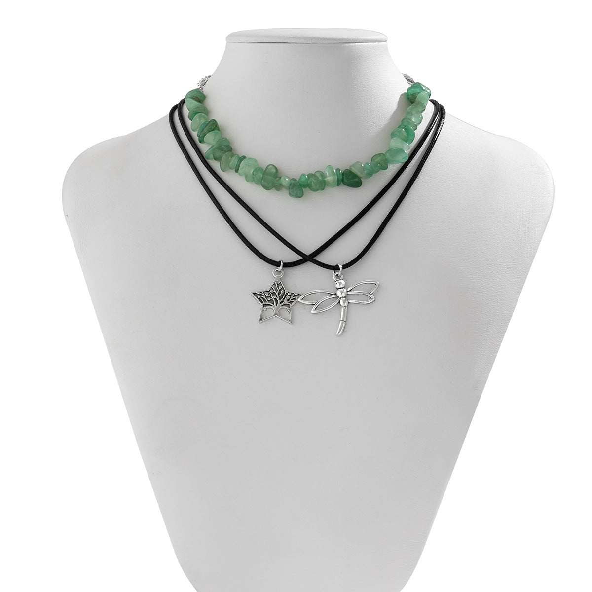 Collana Pendente Occhio di Allah Vintage Turchese da Donna con Perle in Lega e Cordino Cerato a Forma Geometrica