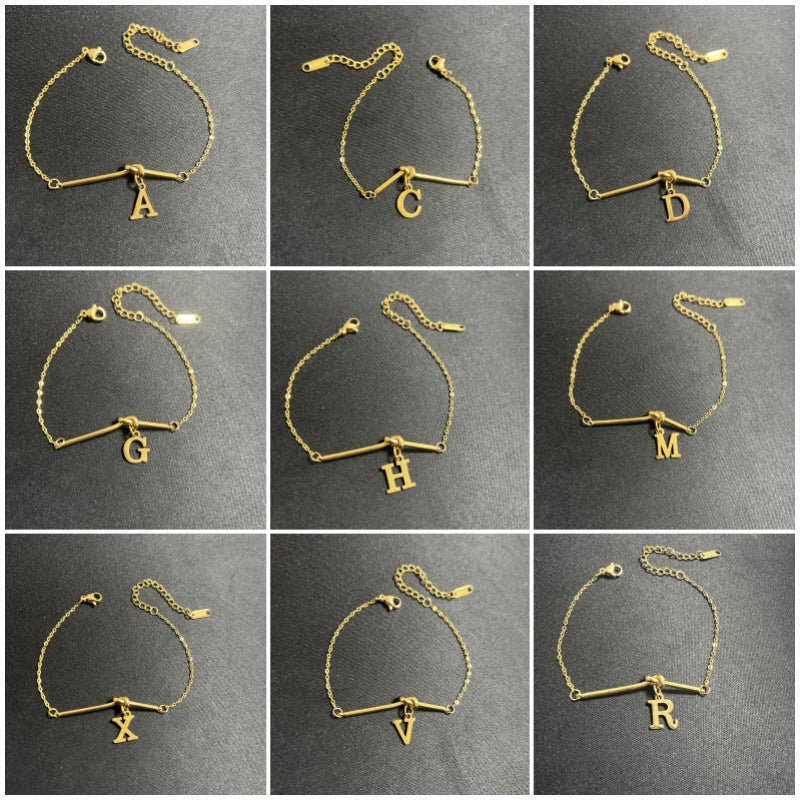 Original Design Letter Shape Titanium Steel Bracelet with Plating Finish for Men and Women