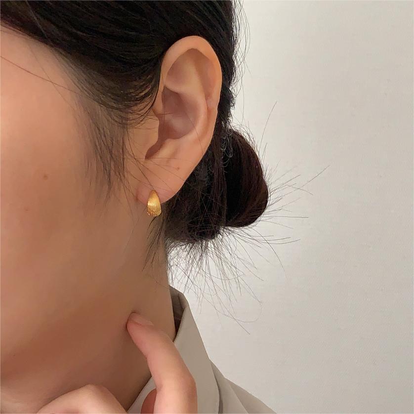 Minimalist Geometric Letter Stud Earrings in 925 Sterling Silver with Gold Plating