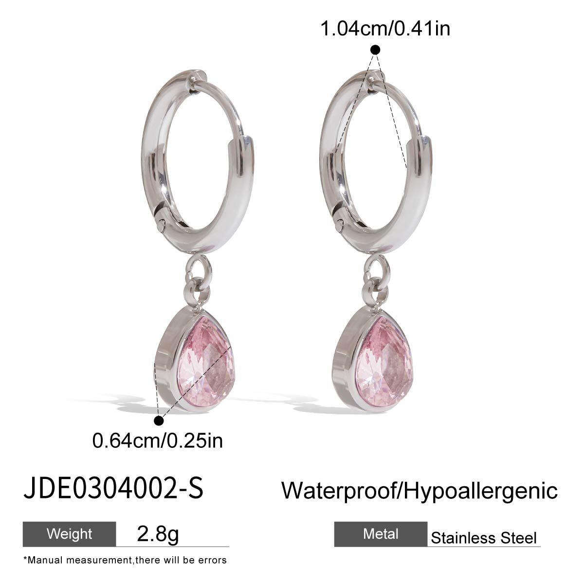 Elegant Geometric Heart Stainless Steel Plated Cubic Zirconia Earrings for Women
