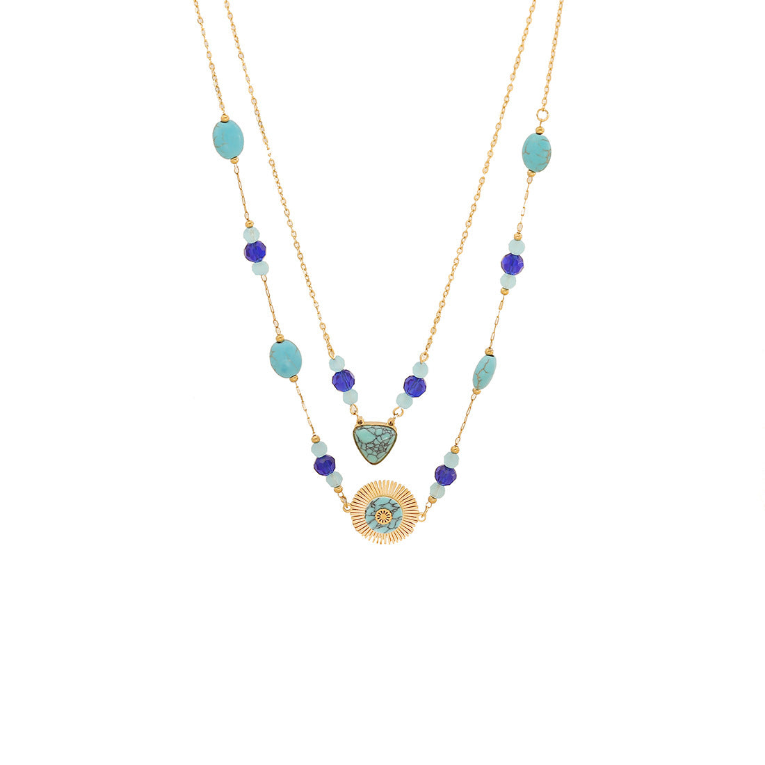 Collana con Pendente a Cuore Vintage in Acciaio al Titanio Placcato per Donna