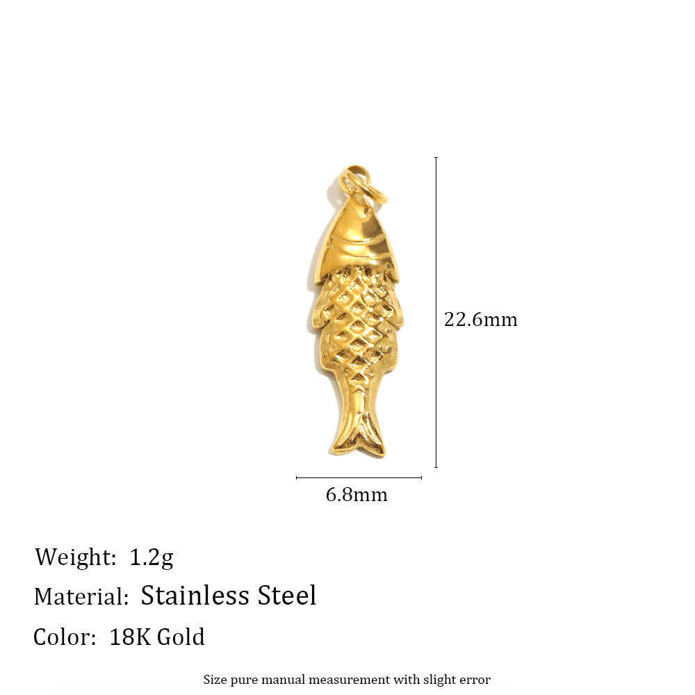 18K Gold Plated Stainless Steel Bow Star Charm Bar for Women