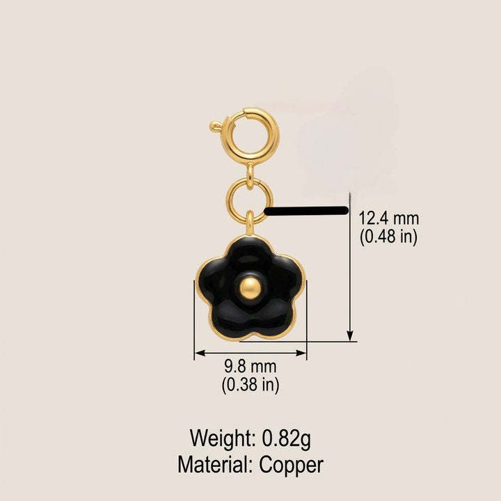 Vintage Floral Plant Stainless Steel PVD Gold Plated Pendant Charm Bar for Women