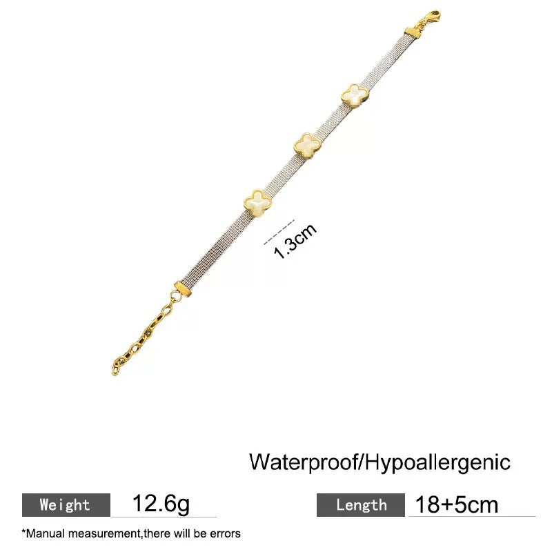 Minimalist Titanium Steel Plated Butterfly Geometric Cable Chain Bracelet for Women
