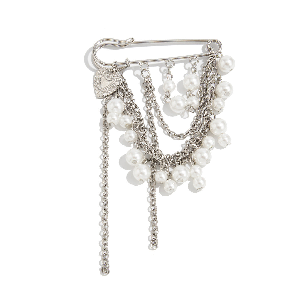 Broche colgante de borla estilo perla geométrica para mujer con acabado chapado, pin decorativo antideslizante multiuso ajustable para la cintura