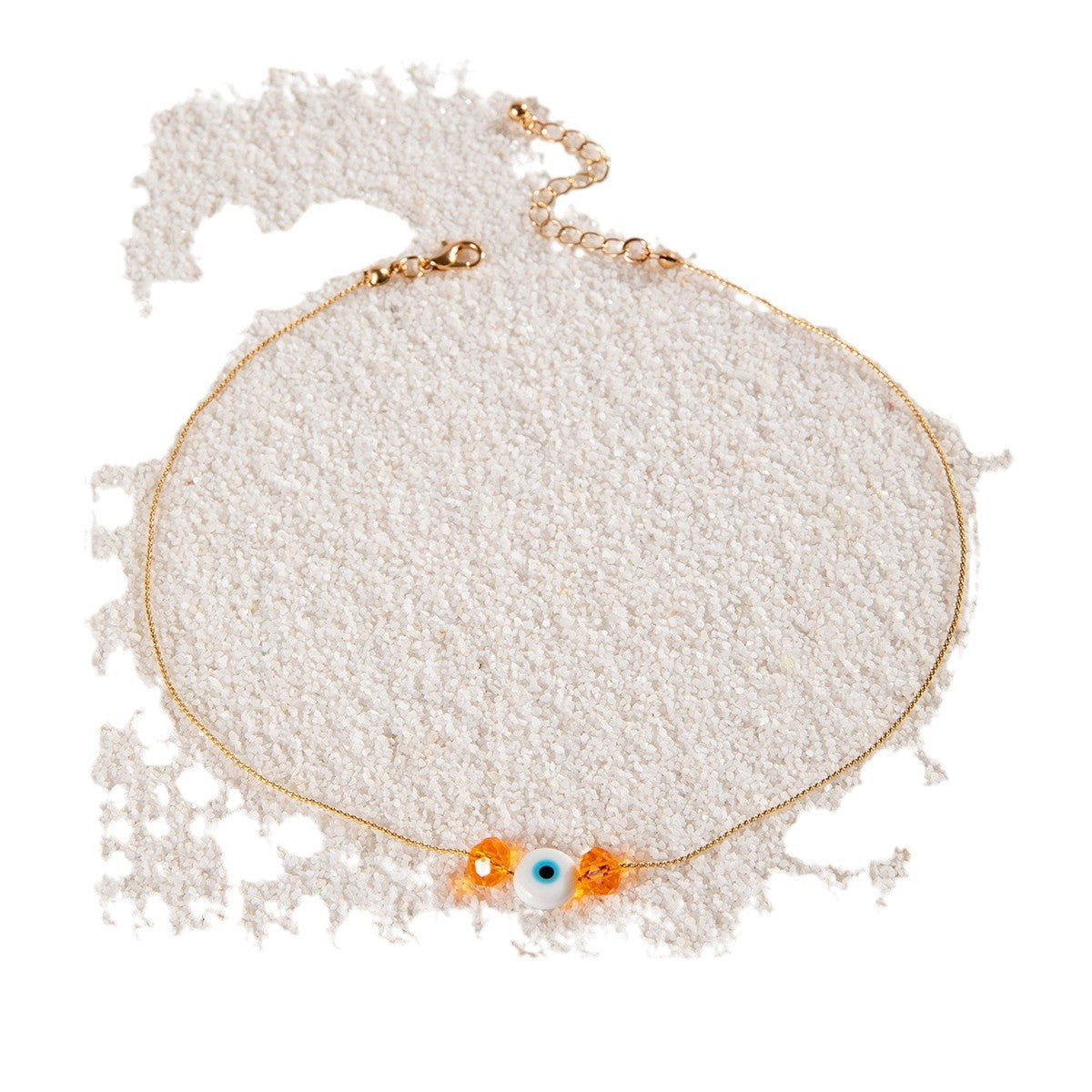 Minimalist Acrylic Eye Pendant Alloy Plated Necklace for Women