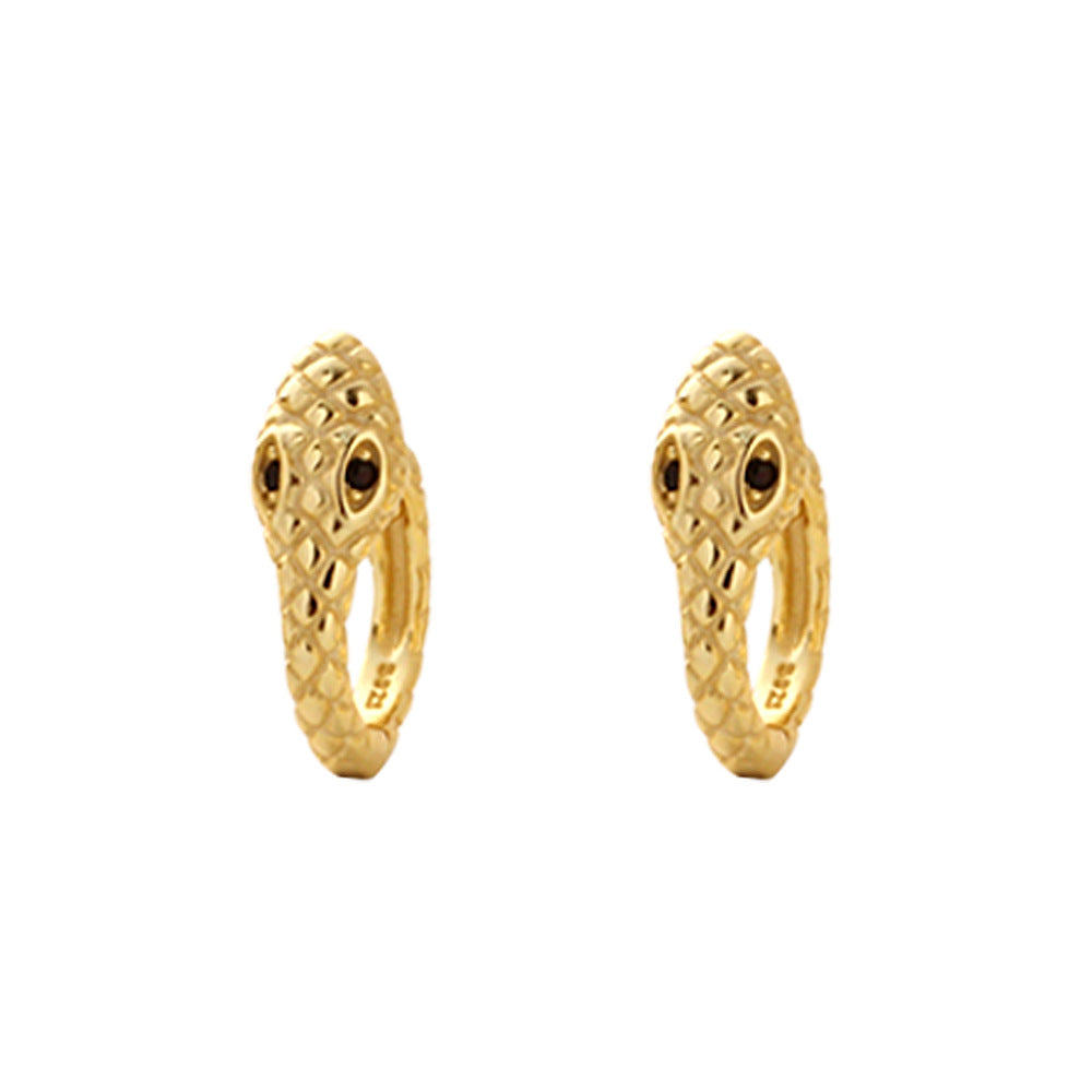 Orecchini a clip creativi a forma di animale in argento sterling S925 con intarsio di strass e finitura smaltata, unisex