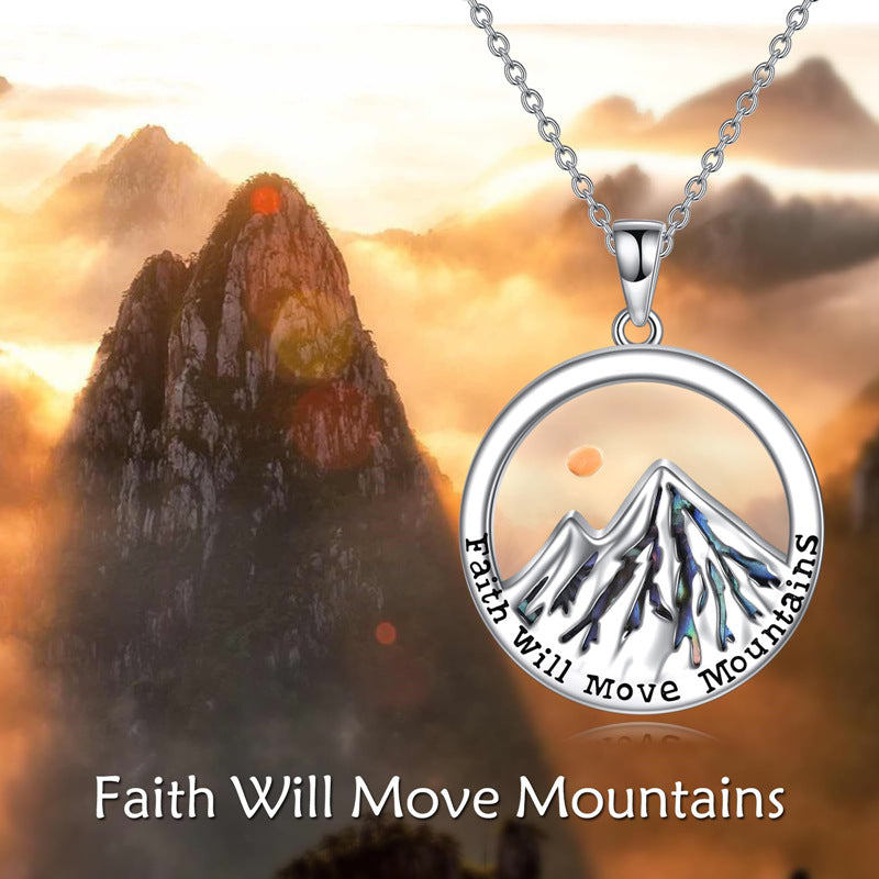Minimalist Geometric Hill-Shaped Mustard Seed Pendant Necklace in Stainless Steel with Polished Finish