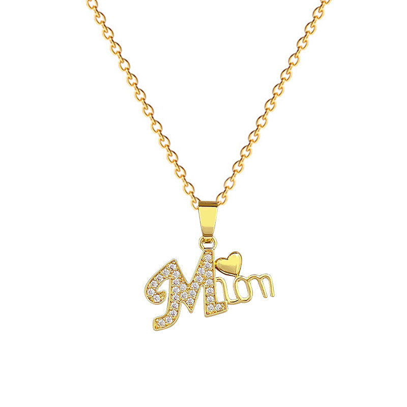 Minimalist Heart-Shaped Titanium Steel Necklace with Full Rhinestone Inlay for Women, Dainty Clavicle Chain