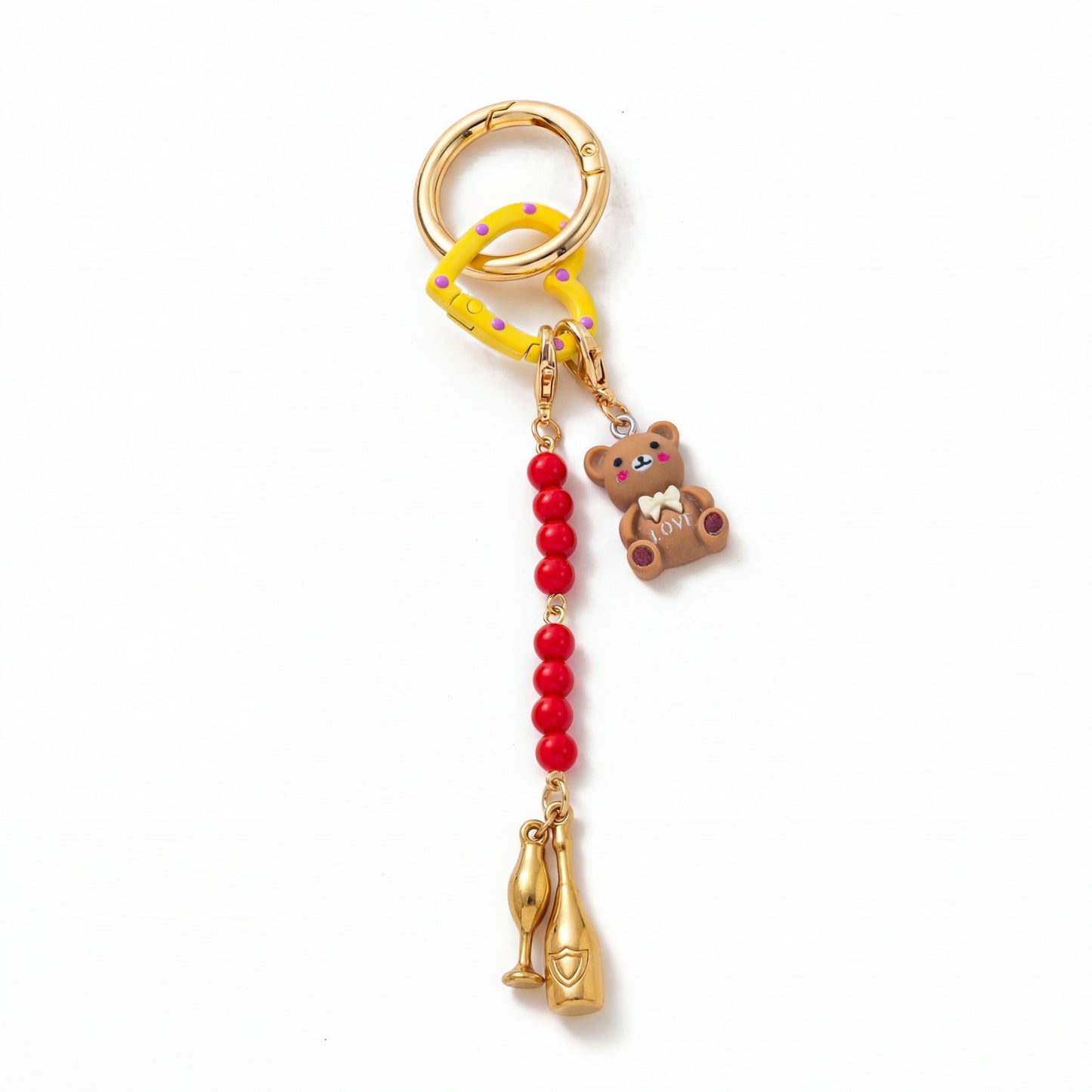Sweet Striped 18K Gold Plated Zinc Alloy Charm Bar